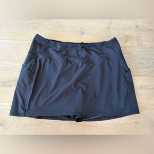 Athleta action skort in dobby black athlesiure tennis pickleball zip pocket 3XL